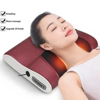 Electric Neck Waist Back Massager Neck Massager Multipurpose Neck Massage Pillow Deep Tissue Massage Nodes Electric Pillow with Heat for Shoulders Calf Legs Feet Hands - infinityexculsivestore.com