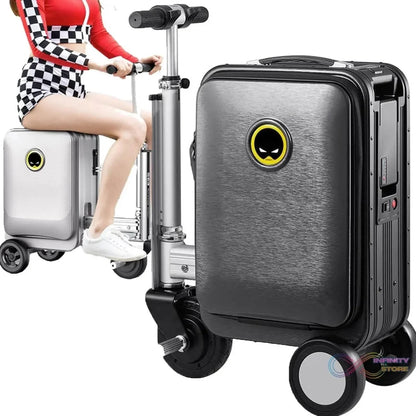 Electric suitcase smart driving luggage electric suitcase scooter with removable battery speed (1 Pc) - infinityexculsivestore.com