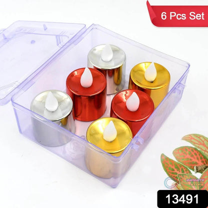 Electrical Candles Diya LED Tea Light (6 Pcs Set) - infinityexculsivestore.com