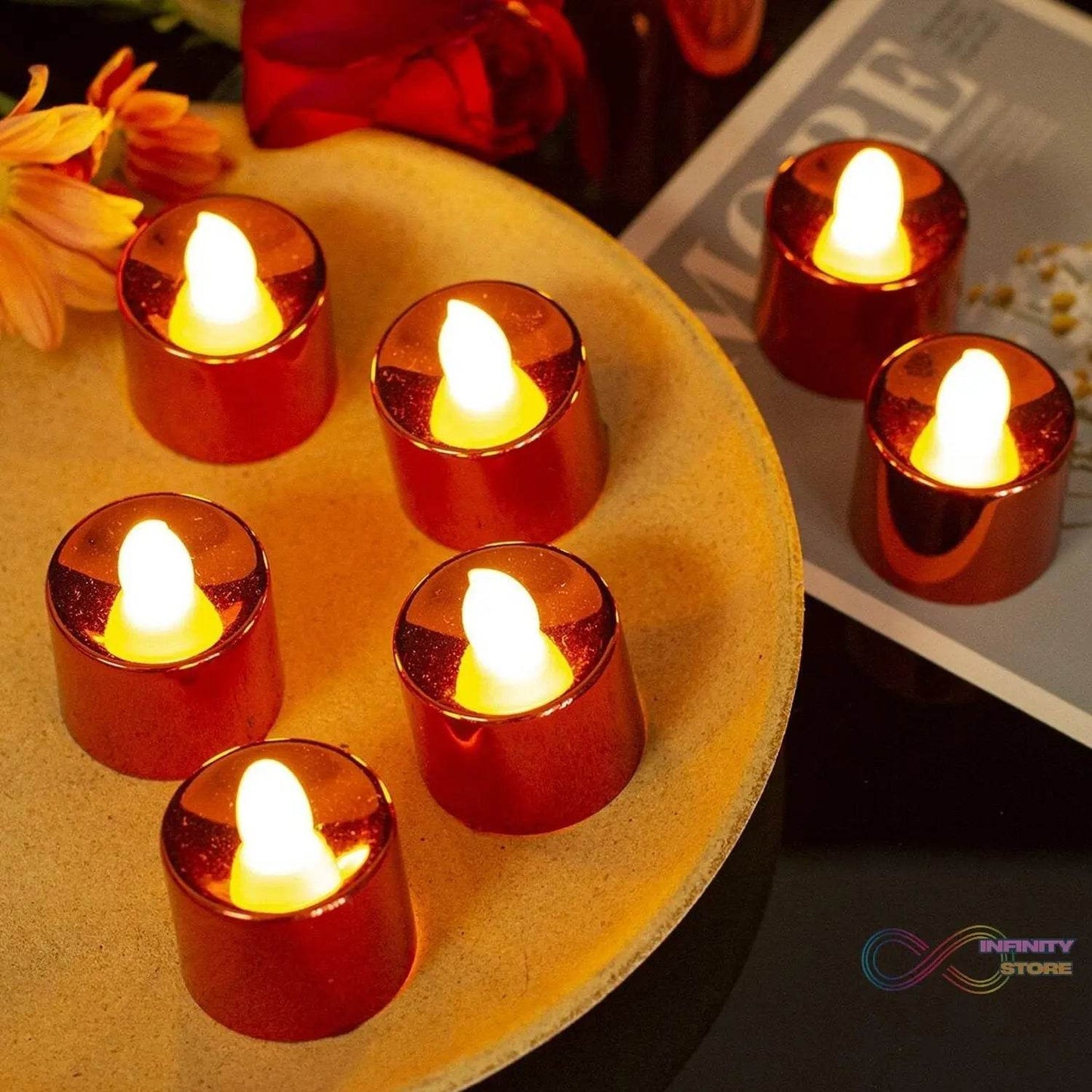 Electrical Candles Diya LED Tea Light, Plastic Candle Light Candle Candle (24 Pc Set) - infinityexculsivestore.com