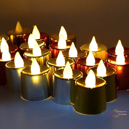 Electrical Candles Diya LED Tea Light, Plastic Candle Light Candle Candle (24 Pc Set) - infinityexculsivestore.com