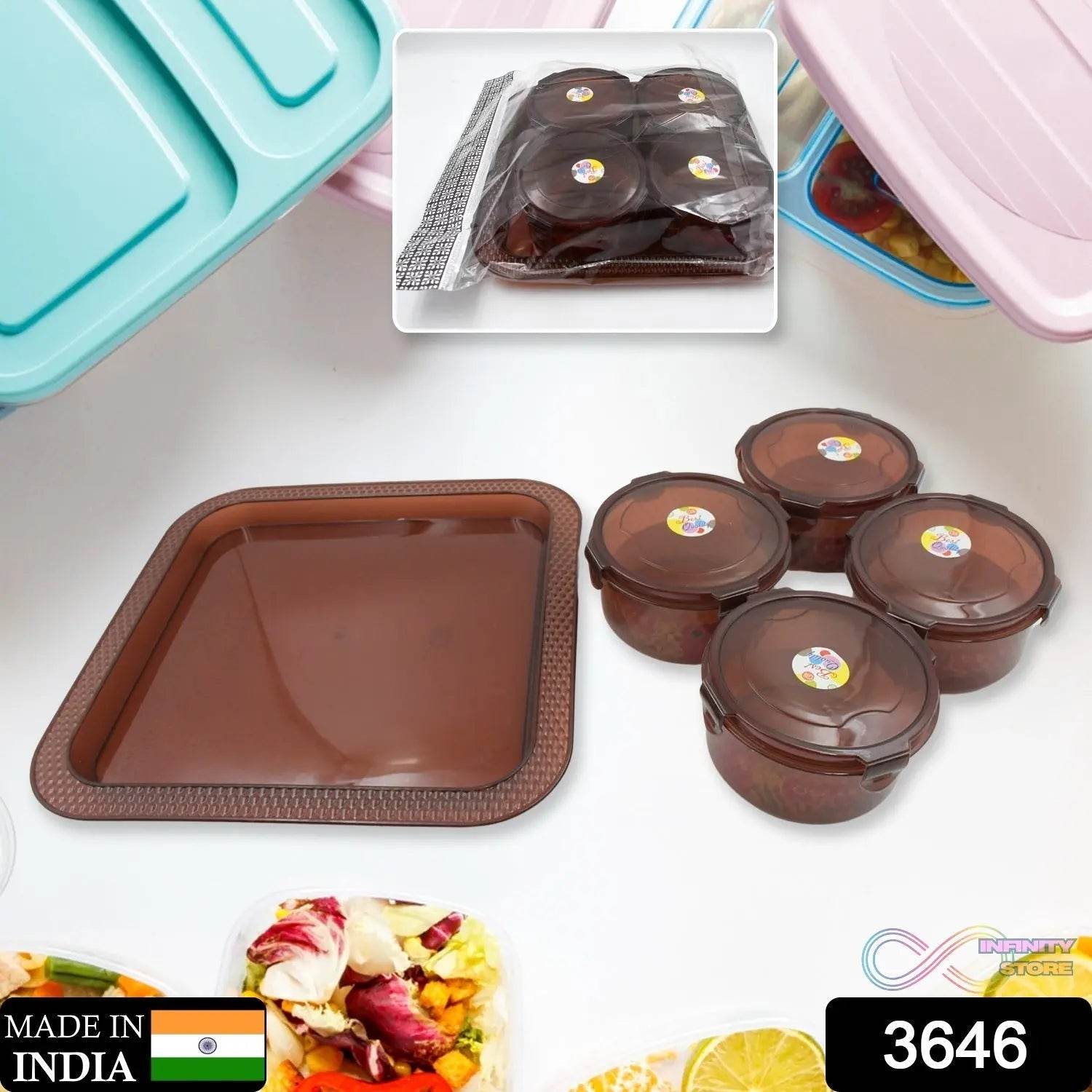 Elegance Tray, Plastic Airtight 4 Pieces Storage Container and 1 Piece Serving Tray with Lids - infinityexculsivestore.com