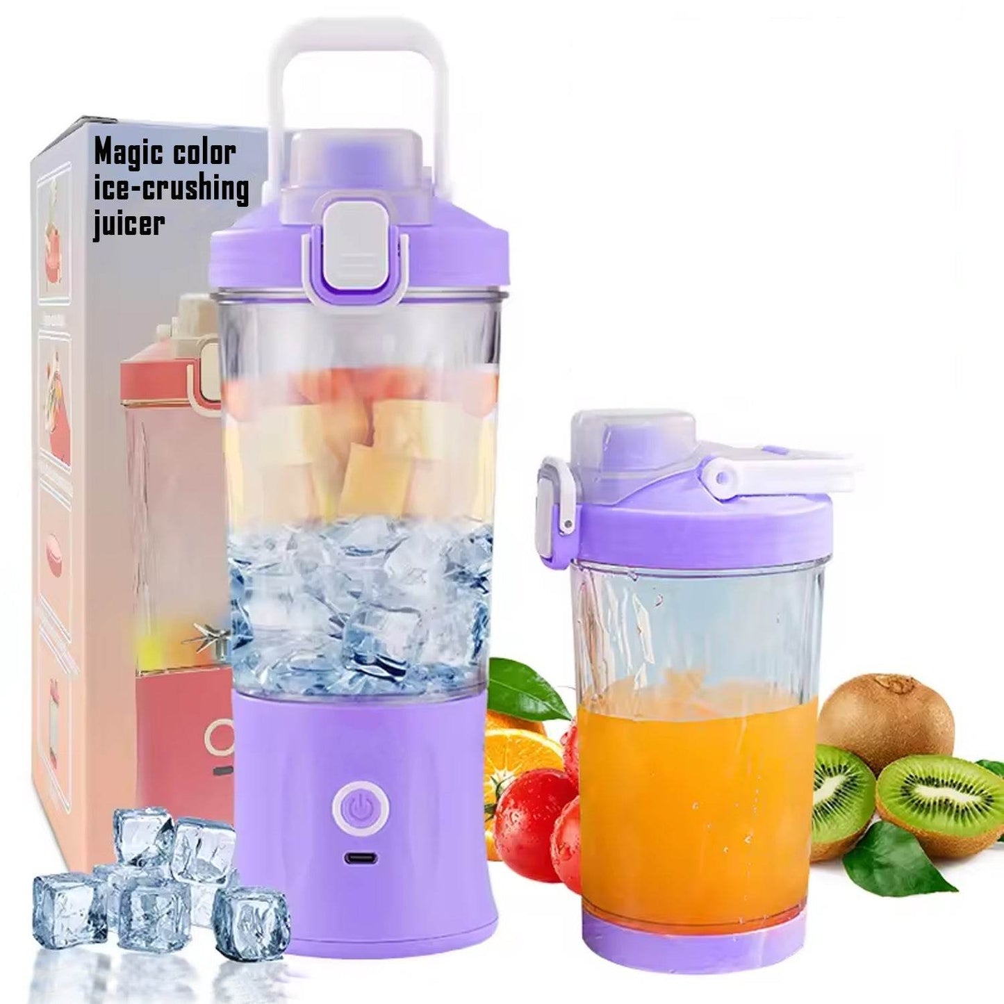 Eletric Crusher Juicer With Multicolor Light, 8 Blades (600 ML / Multicolor) - infinityexculsivestore.com