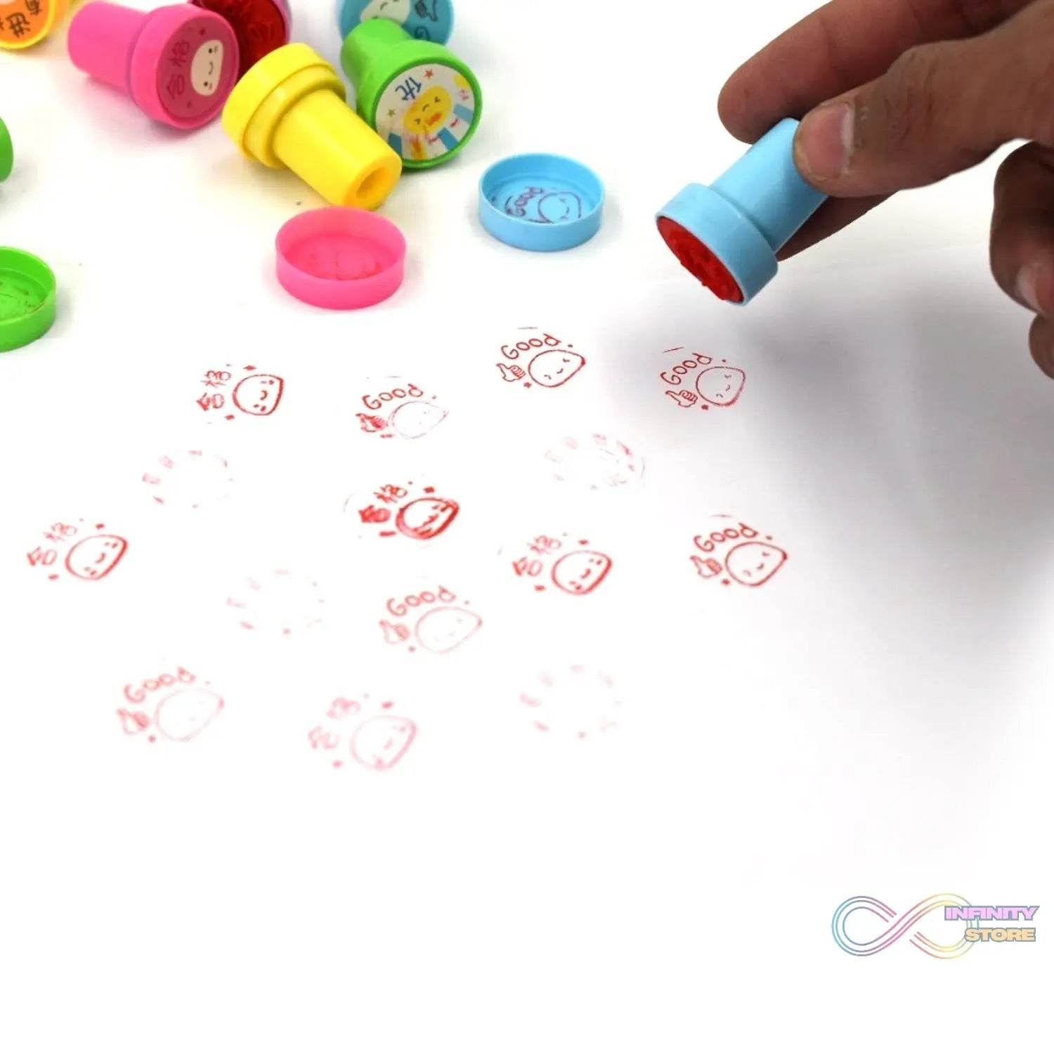 Emoticon Stamps 8 pieces in Round Shape Stamp for Kids Theme Stamps for School Craft & Prefect Gift for Teachers, Parents and Students (Multicolor) - infinityexculsivestore.com