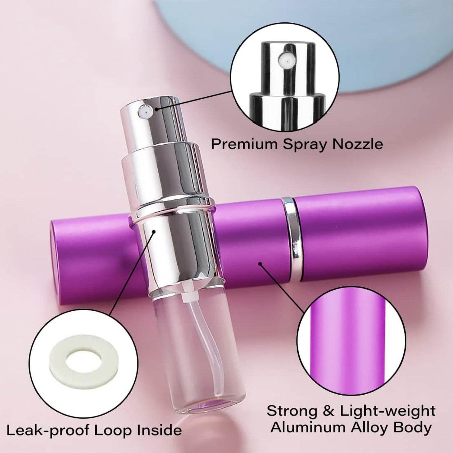 Empty Spray / Perfume Bottle Refillable Fine Mist Perfume For Sanitizer Travel Beauty Makeup Perfume filler (1 Pc) - infinityexculsivestore.com