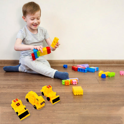 Vehicle Car Engineering Automobile Construction Car Toys Set for Children Kids Crane Excavator Road Roller Forklift Mixer Truck Transporter Truck Machine Construction Toys (6 Pcs Set) - infinityexculsivestore.com