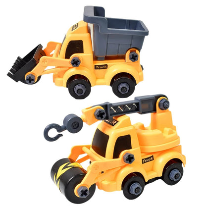 Engineering vehicles Nut Assembly Vehicle Toy, DIY Nut Assembly Vehicle Model Toy Highly Simulation Children Kids Car Model Toy Set (2 Pc Set) - infinityexculsivestore.com
