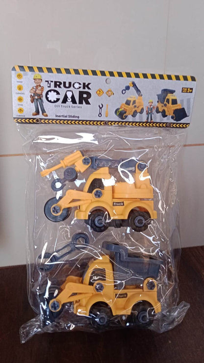 Engineering vehicles Nut Assembly Vehicle Toy, DIY Nut Assembly Vehicle Model Toy Highly Simulation Children Kids Car Model Toy Set (2 Pc Set) - infinityexculsivestore.com