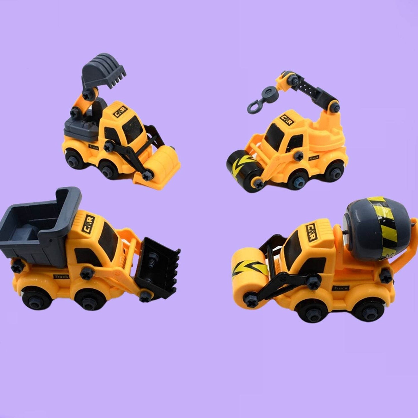Engineering vehicles Nut Assembly Vehicle Toy, DIY Nut Assembly Vehicle Model Toy Highly Simulation Children Kids Car Model Toy Set (4 Pc Set) - infinityexculsivestore.com