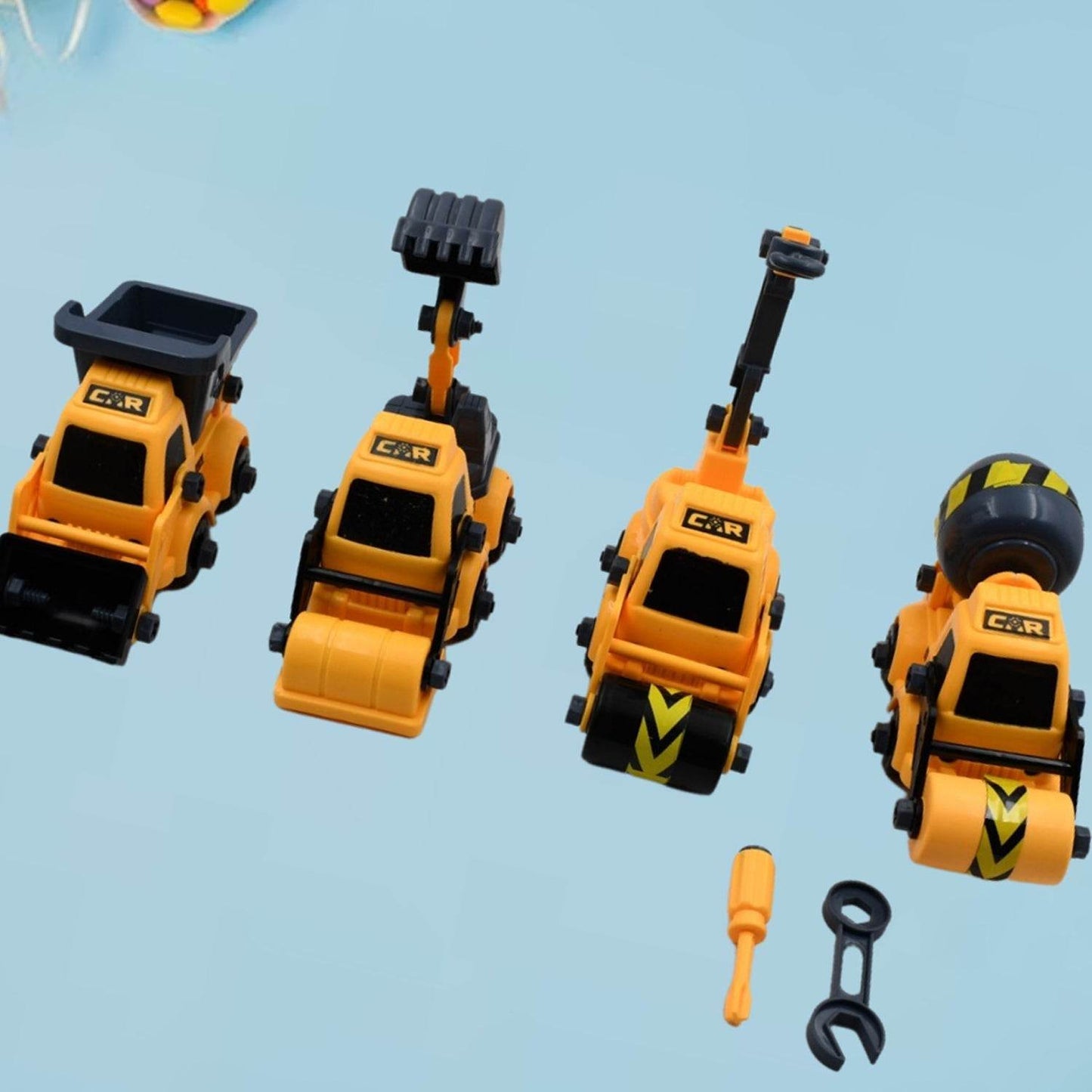 Engineering vehicles Nut Assembly Vehicle Toy, DIY Nut Assembly Vehicle Model Toy Highly Simulation Children Kids Car Model Toy Set (4 Pc Set) - infinityexculsivestore.com