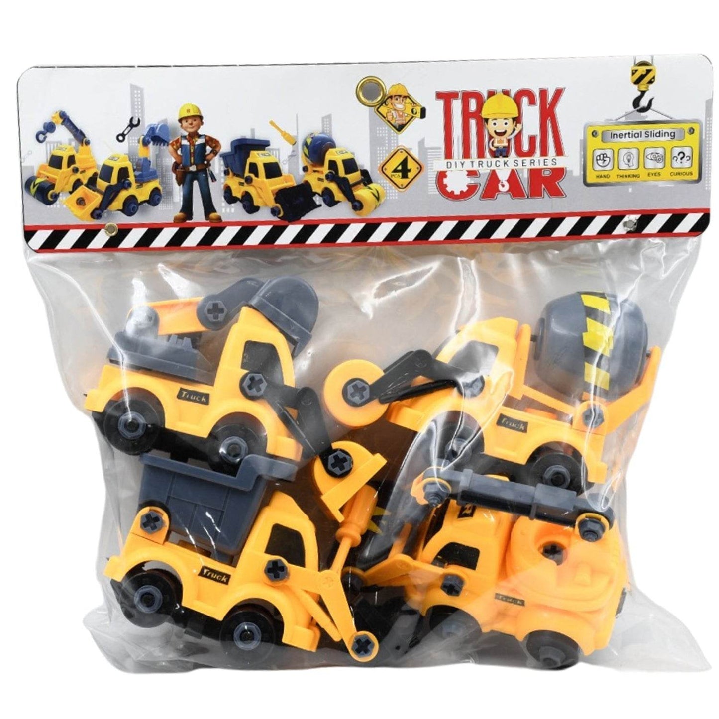 Engineering vehicles Nut Assembly Vehicle Toy, DIY Nut Assembly Vehicle Model Toy Highly Simulation Children Kids Car Model Toy Set (4 Pc Set) - infinityexculsivestore.com
