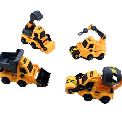 Engineering vehicles Nut Assembly Vehicle Toy, DIY Nut Assembly Vehicle Model Toy Highly Simulation Children Kids Car Model Toy Set (4 Pc Set) - infinityexculsivestore.com