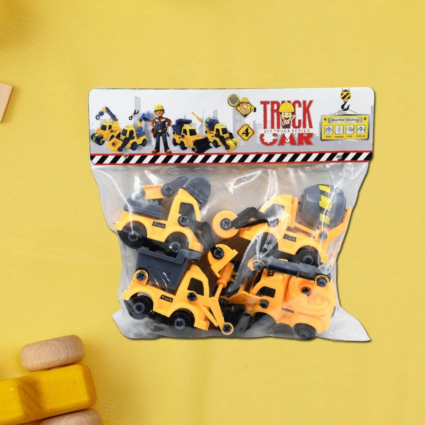 Engineering vehicles Nut Assembly Vehicle Toy, DIY Nut Assembly Vehicle Model Toy Highly Simulation Children Kids Car Model Toy Set (4 Pc Set) - infinityexculsivestore.com