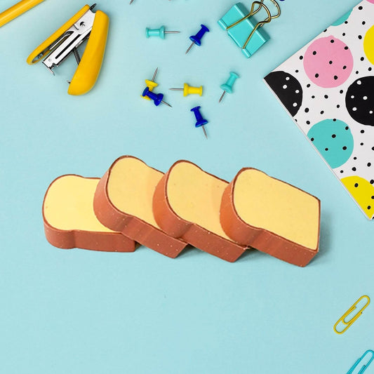 3D Toast Bread Shape Eraser for Kids, Cartoons Erasers Toast Bread Erasers Bread Shaped Eraser for Students, Gift, Cute Fun Food Erasers for School Classroom, Stationery for Boys & Girls (4 Pcs Set) - infinityexculsivestore.com