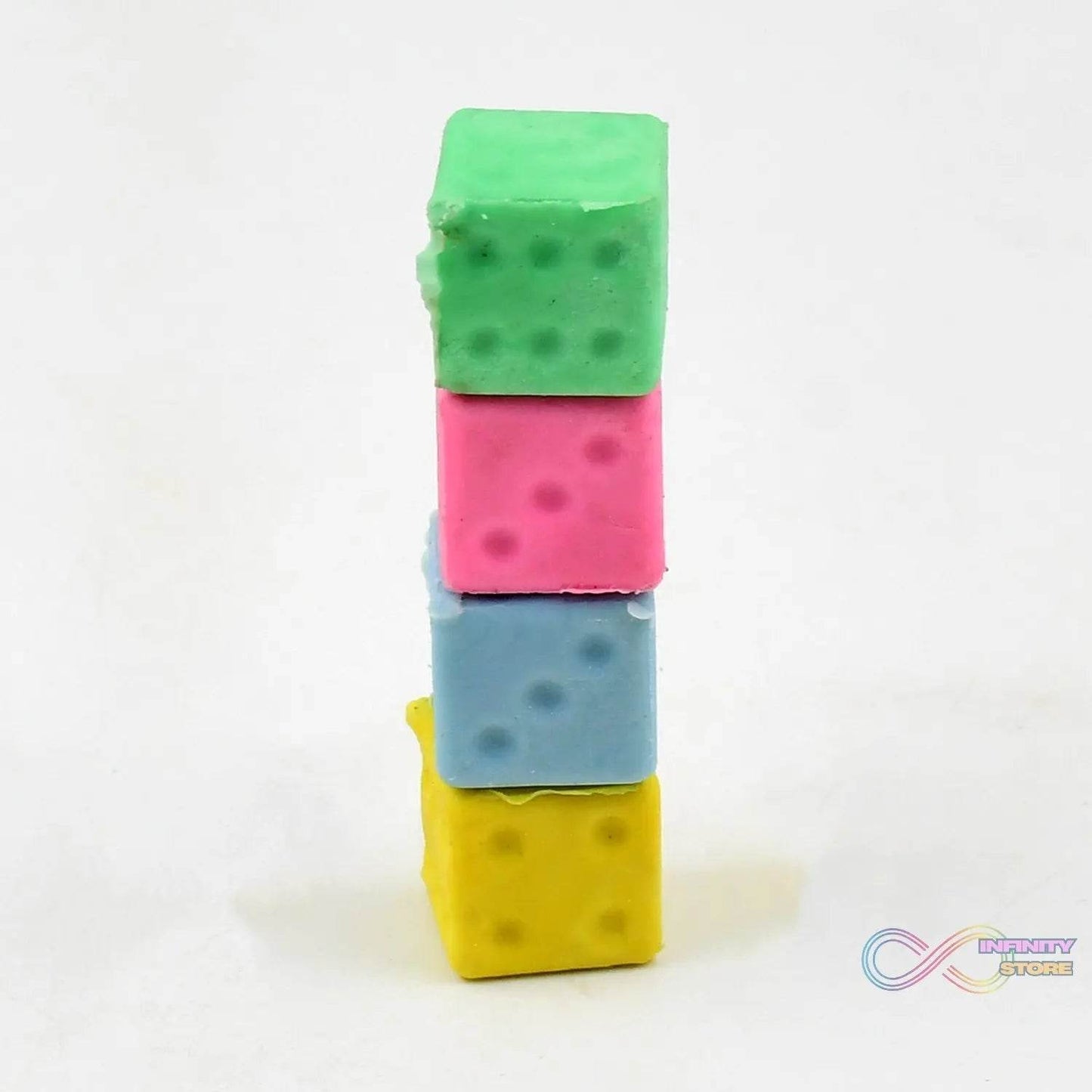 Eraser for Kids| Creative Dice Shape Erasers Kids (4 Pcs / Mix Design) - infinityexculsivestore.com