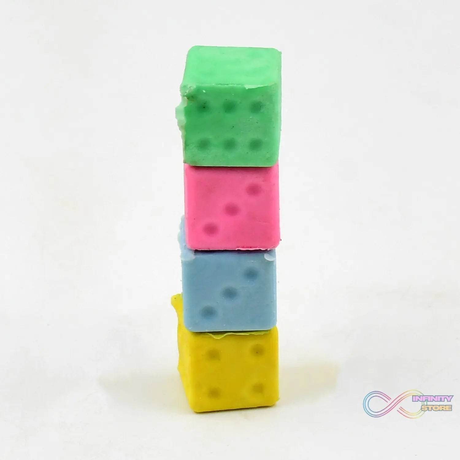 Eraser for Kids| Creative Dice Shape Erasers Kids (4 Pcs / Mix Design) - infinityexculsivestore.com