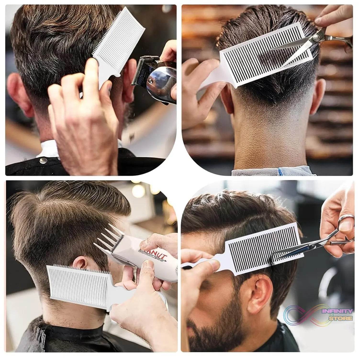 Ergonomic Flat Top Fading Clipper Comb Hair Care Styling | Brushes & Combs (1 Pc) - infinityexculsivestore.com