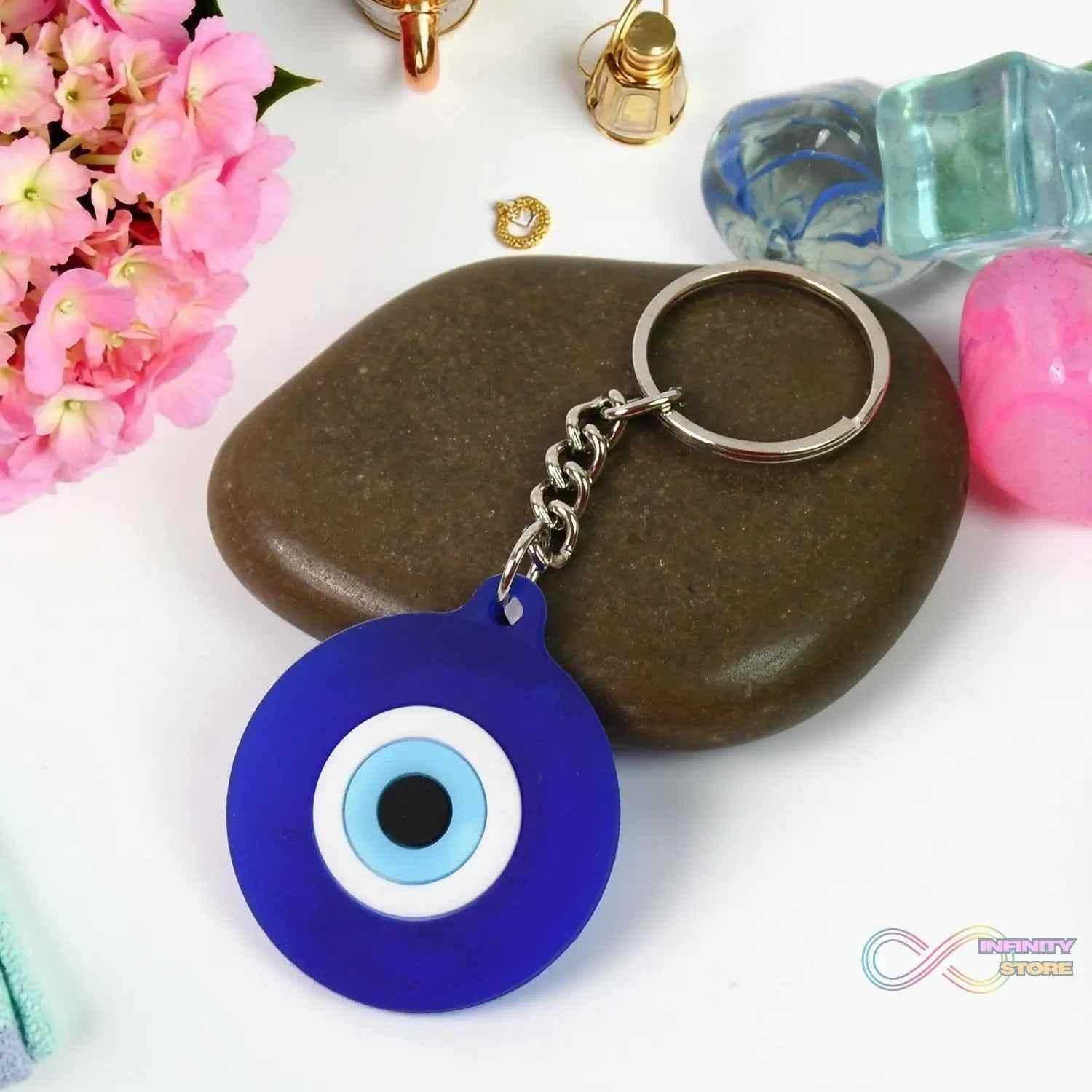 Evil Eye Rubber / Silicone Keychain (1 Pc / Blue Color) - infinityexculsivestore.com