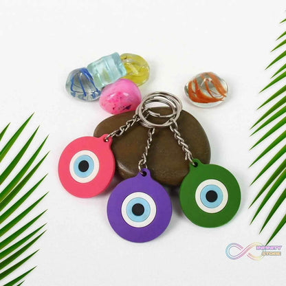 Evil Eye Rubber / Silicone Keychain (1 Pc / Mix Color) - infinityexculsivestore.com