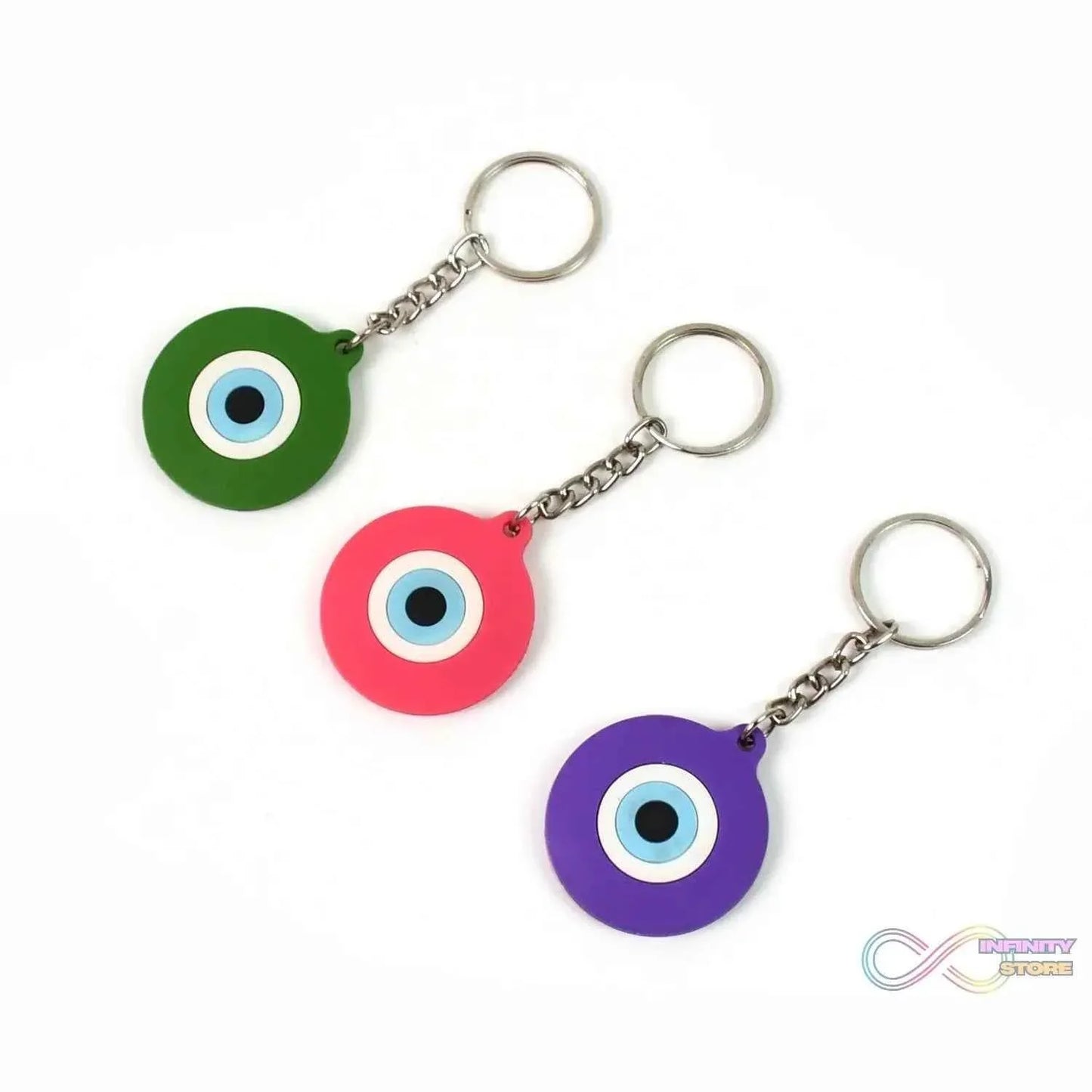 Evil Eye Rubber / Silicone Keychain (1 Pc / Mix Color) - infinityexculsivestore.com