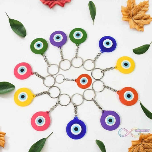 Evil Eye Rubber / Silicone Keychain (12 Pcs Set / Mix Color) - infinityexculsivestore.com