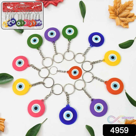 Evil Eye Rubber / Silicone Keychain (12 Pcs Set / Mix Color) - infinityexculsivestore.com