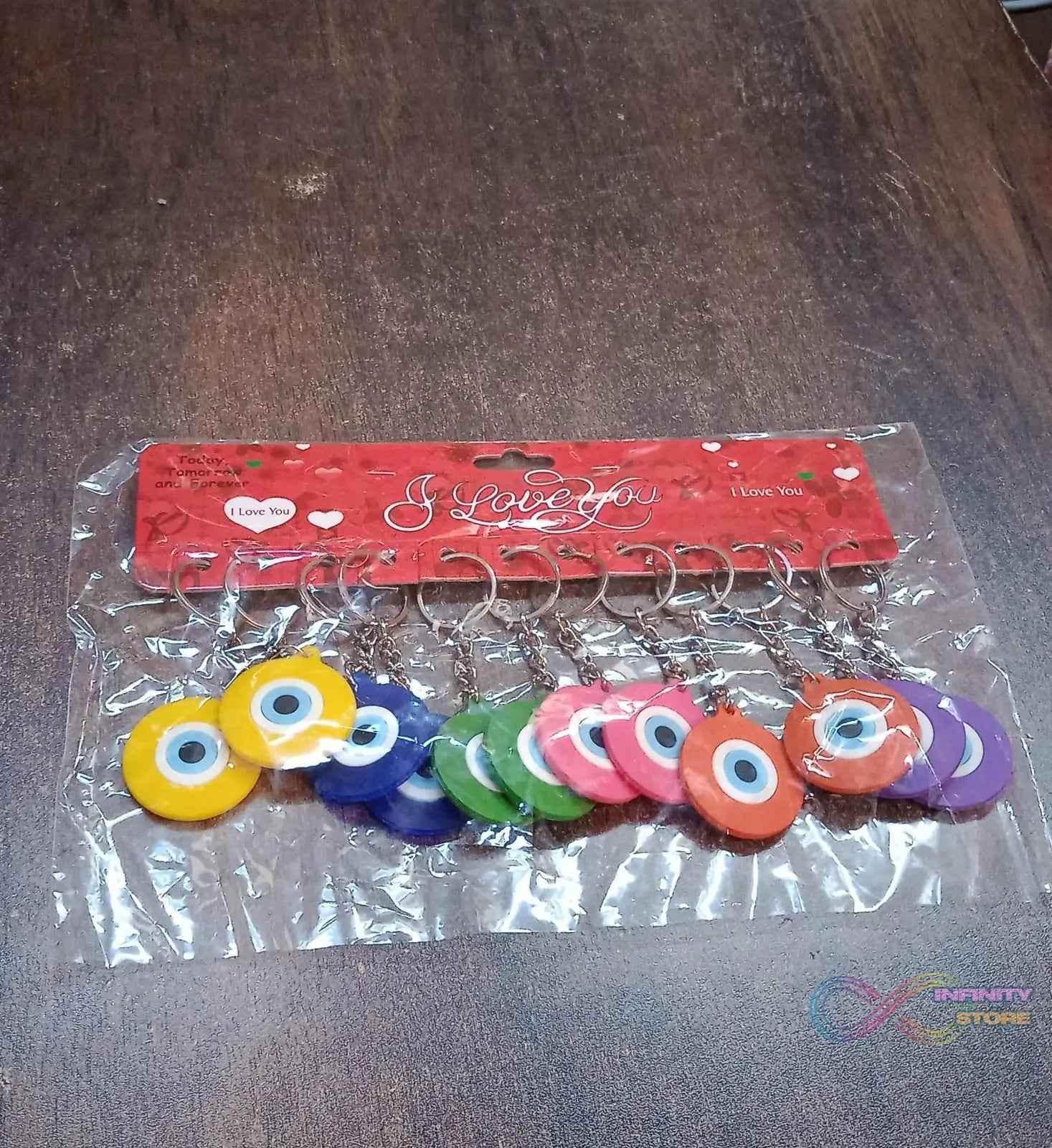 Evil Eye Rubber / Silicone Keychain (12 Pcs Set / Mix Color) - infinityexculsivestore.com