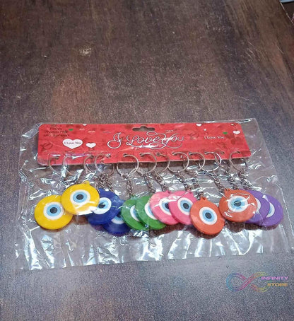 Evil Eye Rubber / Silicone Keychain (12 Pcs Set / Mix Color) - infinityexculsivestore.com