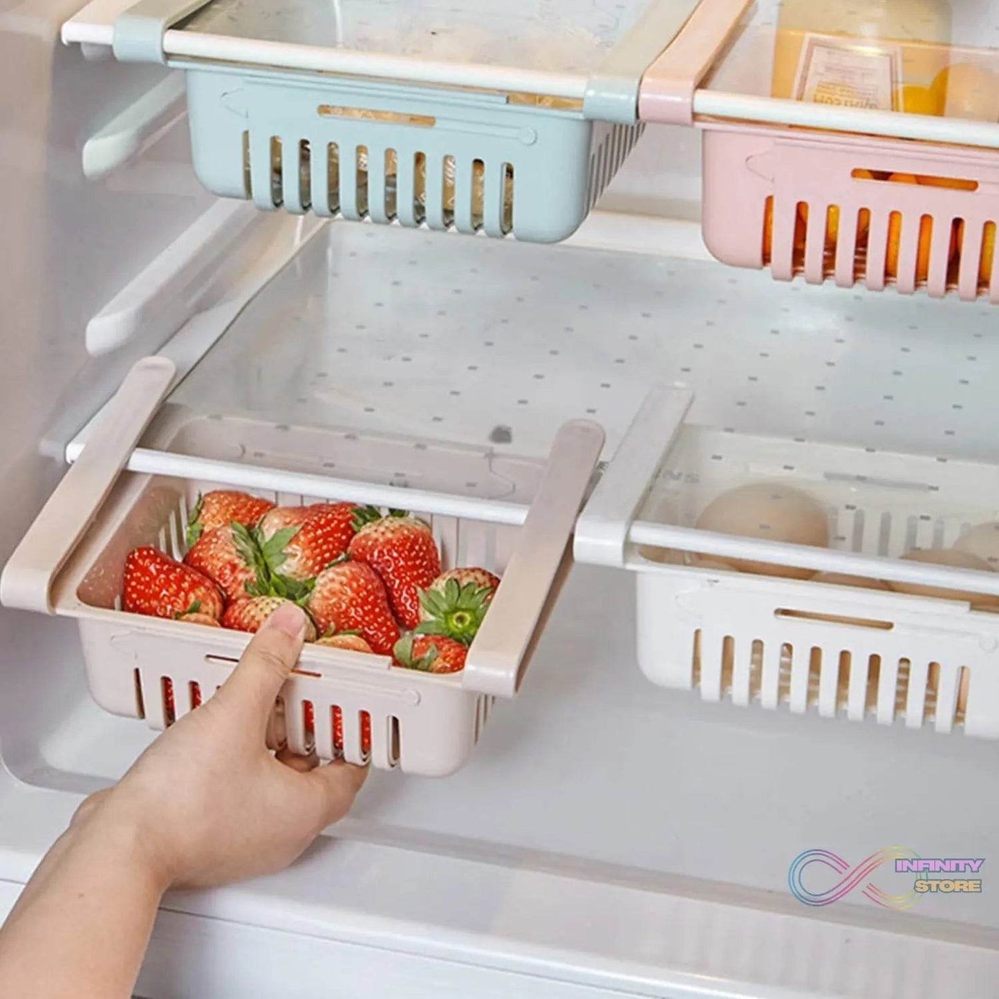 Expandable Adjustable Multipurpose Fridge Storage Basket (1 Pc) - infinityexculsivestore.com