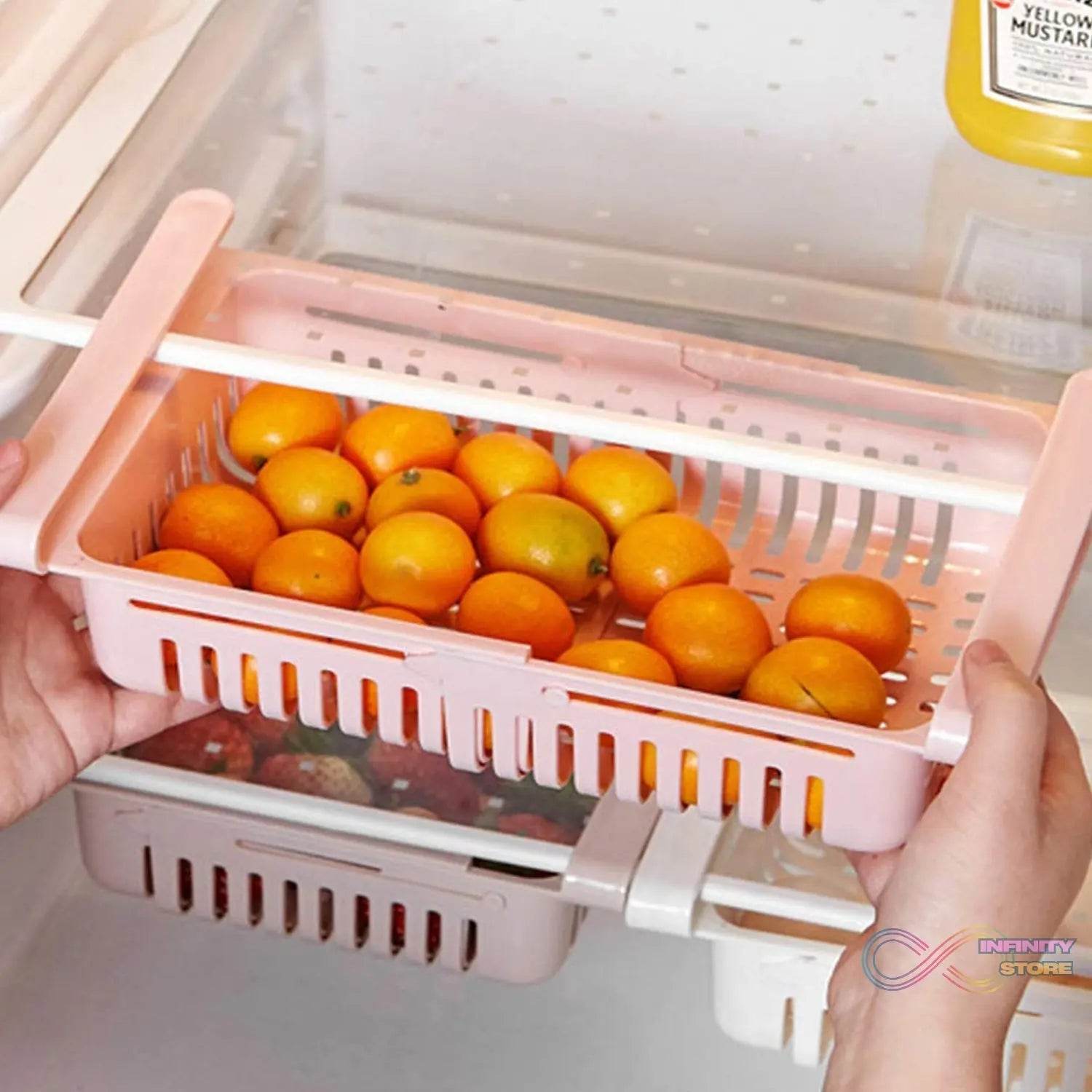 Expandable Adjustable Multipurpose Fridge Storage Basket (1 Pc) - infinityexculsivestore.com