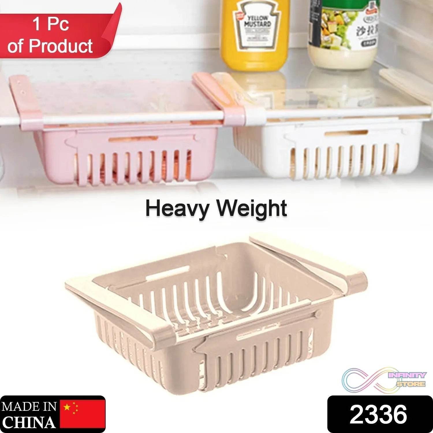 Expandable Adjustable Multipurpose Fridge Storage Basket ( 1 pcs ) - infinityexculsivestore.com