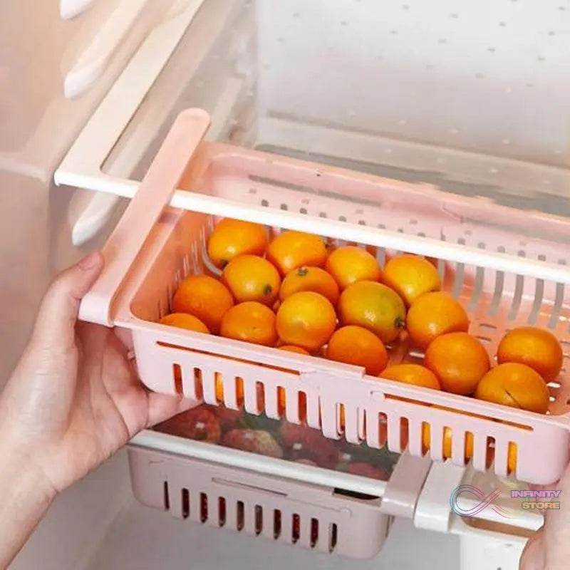 Expandable Adjustable Multipurpose Fridge Storage Basket ( 1 pcs ) - infinityexculsivestore.com