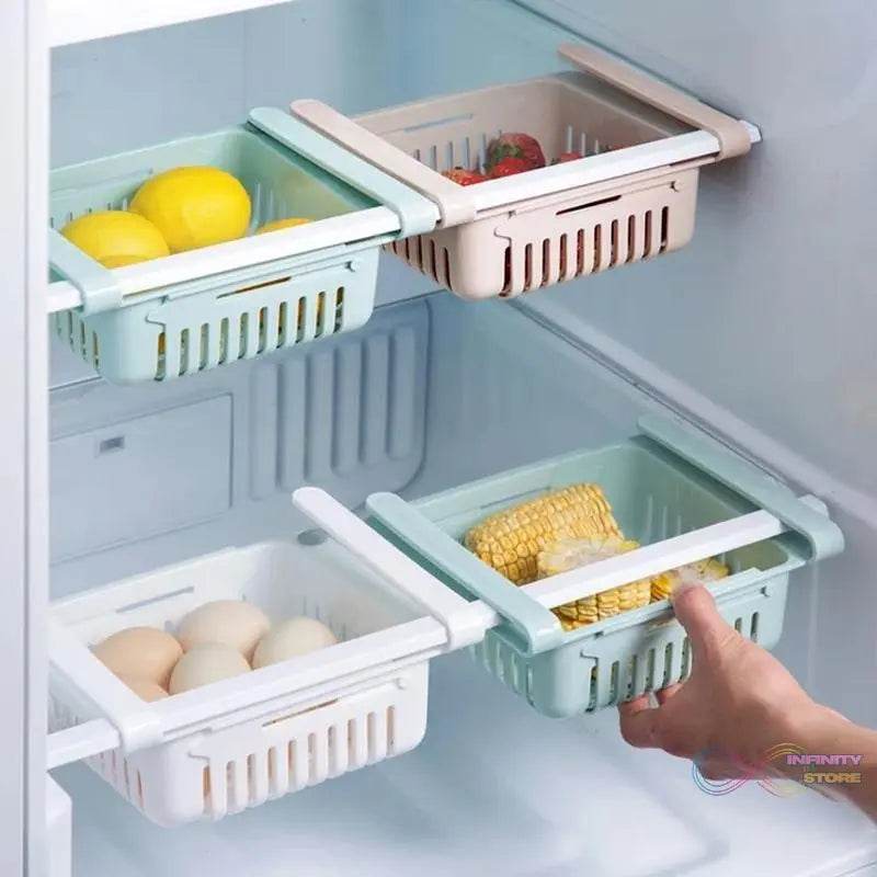 Expandable Adjustable Multipurpose Fridge Storage Basket ( 1 pcs ) - infinityexculsivestore.com
