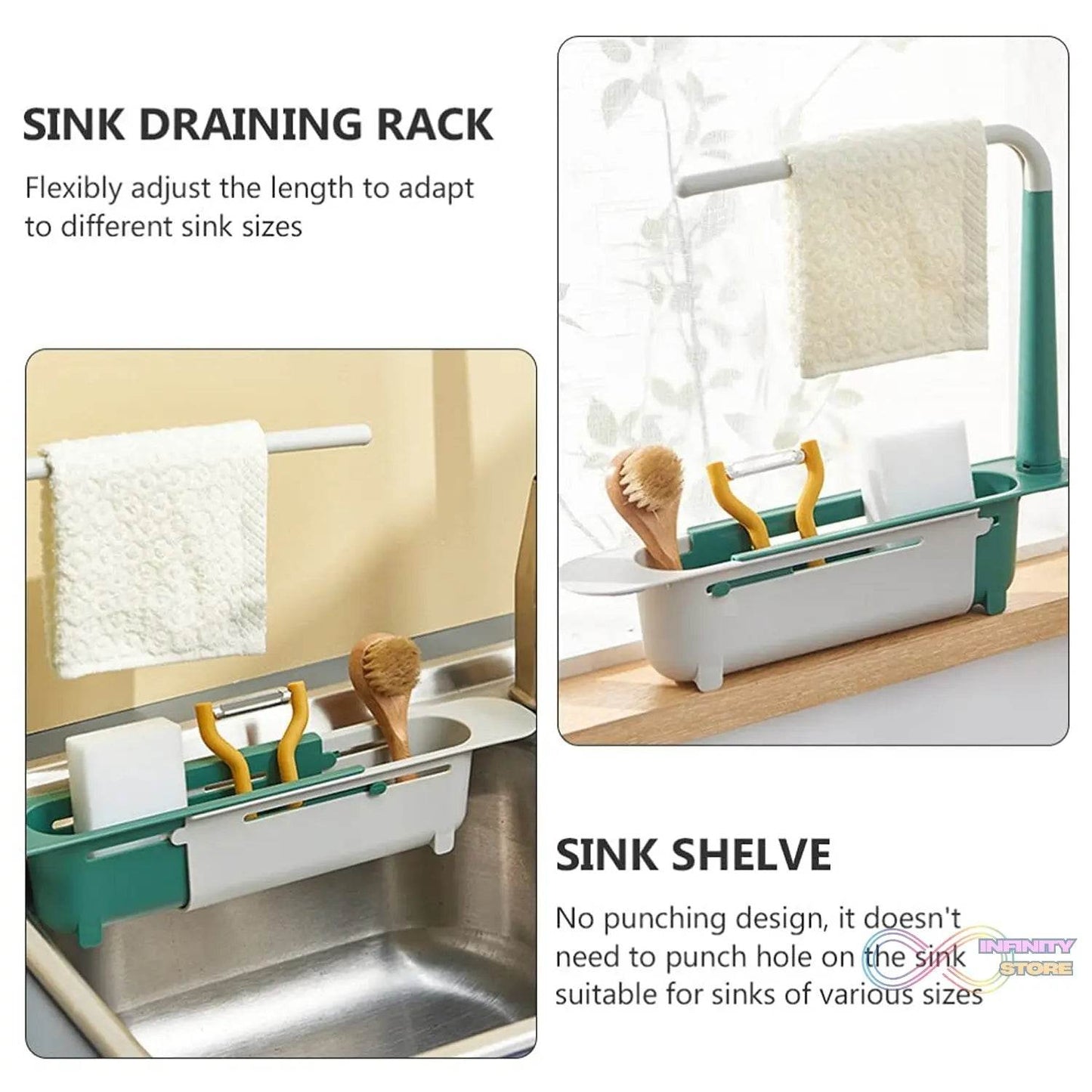 Expandable Kitchen Drying Basket Rack for kitchen Use (Brown Box) - infinityexculsivestore.com