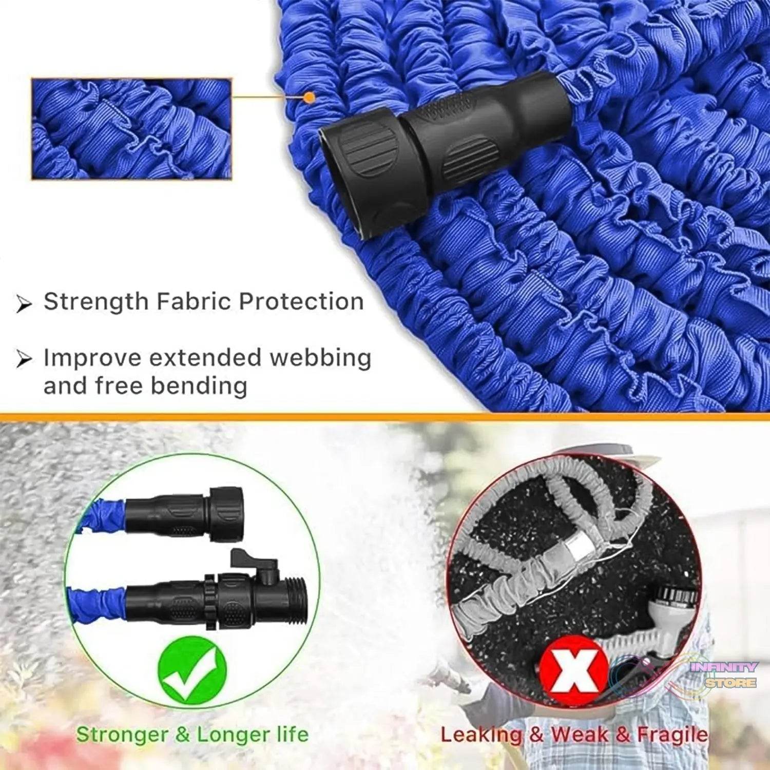Expandable Magic Garden Hose with Spray Gun, Approx 4 Metre Pipe (1 Set / Mix Color) - infinityexculsivestore.com