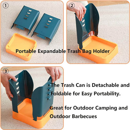 Expandable Trash Can (1 Pc): Plastic, Large Capacity, Kitchen & Bathroom - infinityexculsivestore.com