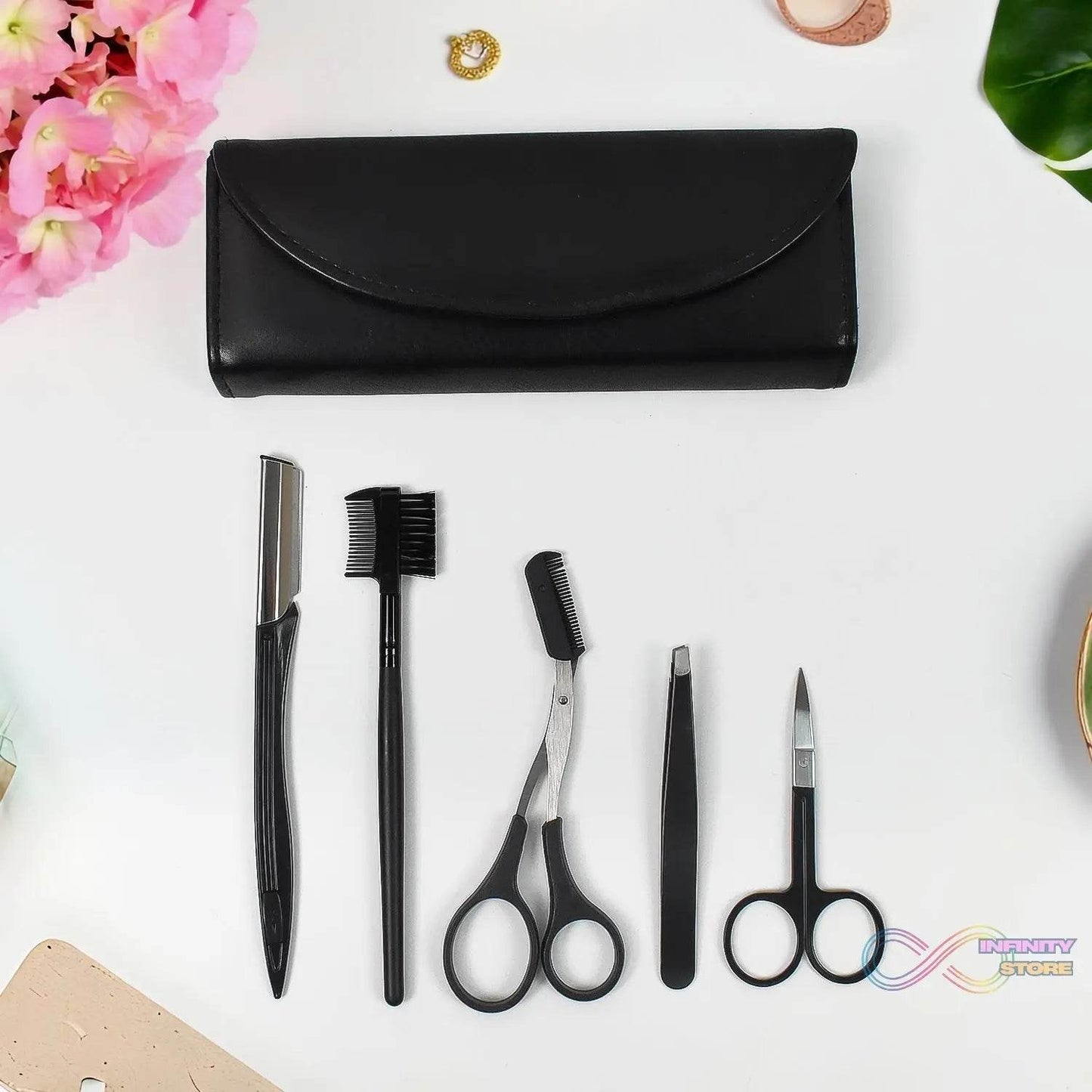 Eyebrow Kit, 5 in 1 Tweezers for Eyebrows (1 Set) - infinityexculsivestore.com