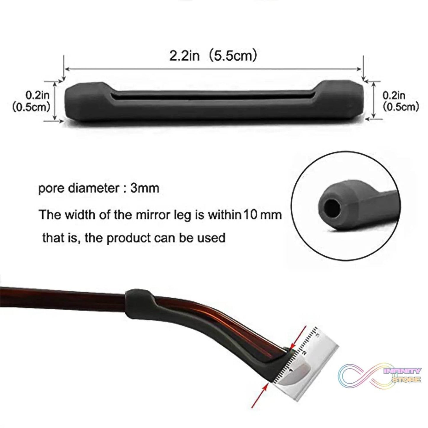 Eyeglass Anti Slip Ear Grip Soft Silicone Glasses Ear Hooks (1 Pair / Color May be Vary) - infinityexculsivestore.com