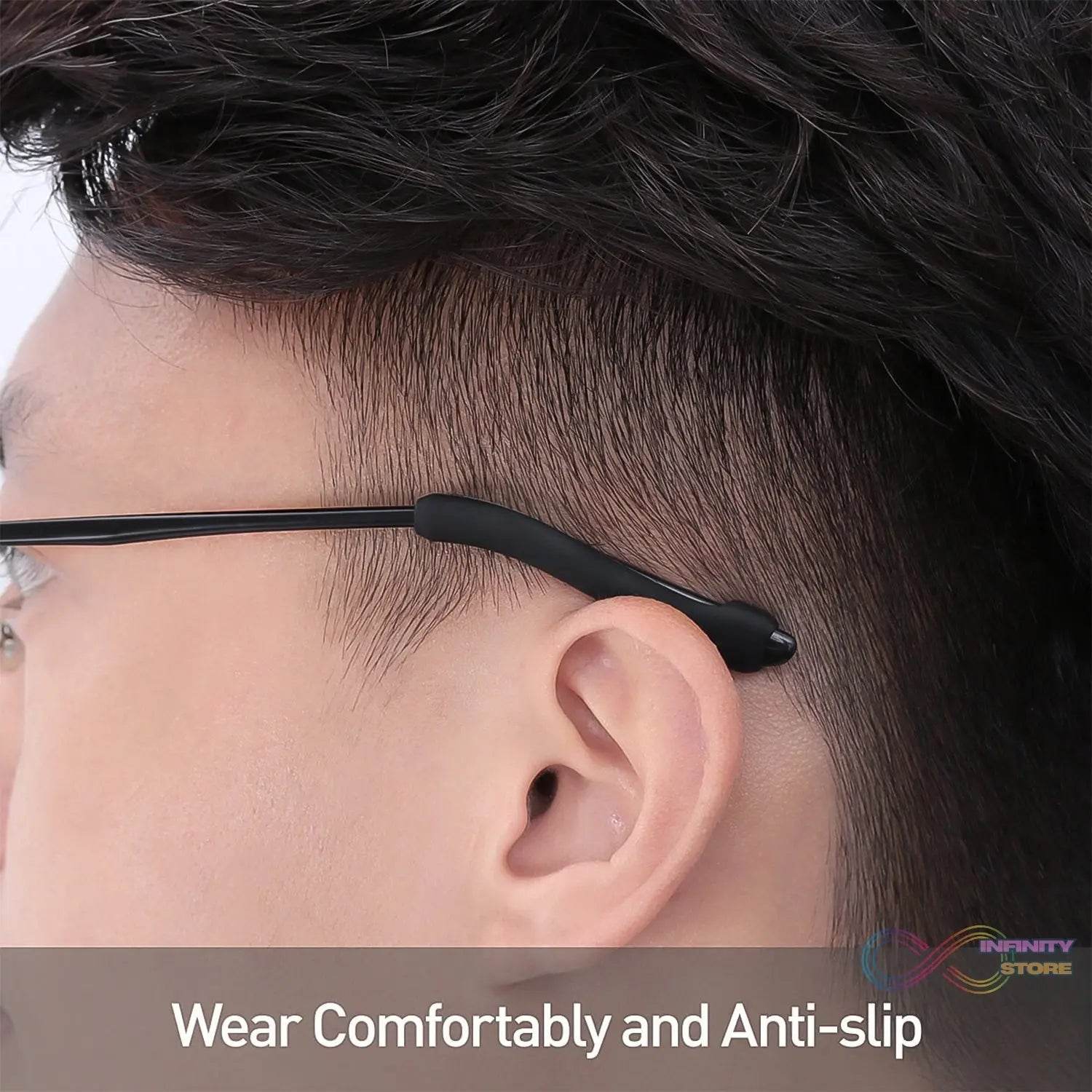 Eyeglass Anti Slip Ear Grip Soft Silicone Glasses Ear Hooks (1 Pair / Color May be Vary) - infinityexculsivestore.com
