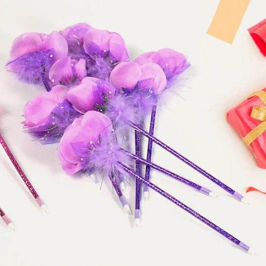 FASHION ROSE FLOWER & STAR DESIGN BALL PEN SMOOTH WRITING FOR WEDDING , EVENTS & MULTIUSE PEN ( SET OF 5PC) - infinityexculsivestore.com