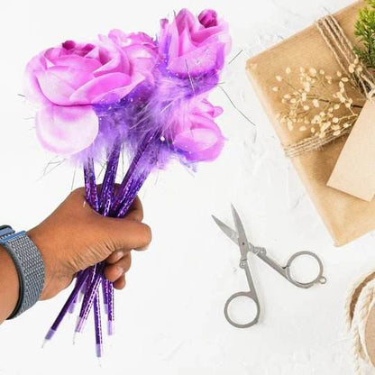 FASHION ROSE FLOWER & STAR DESIGN BALL PEN SMOOTH WRITING FOR WEDDING , EVENTS & MULTIUSE PEN ( SET OF 5PC) - infinityexculsivestore.com
