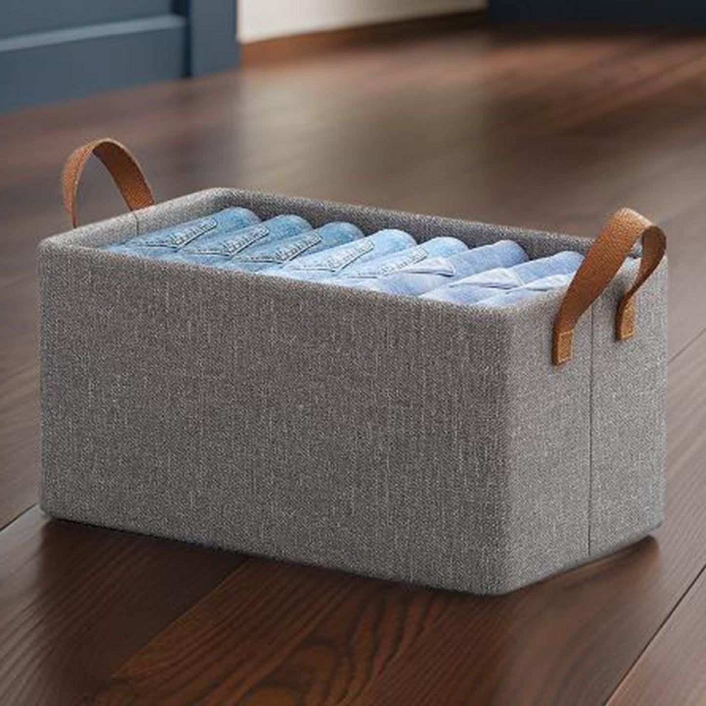 FOLDABLE CLOTH STORAGE BOX WITH HANDLES (47×28 CM) - infinityexculsivestore.com
