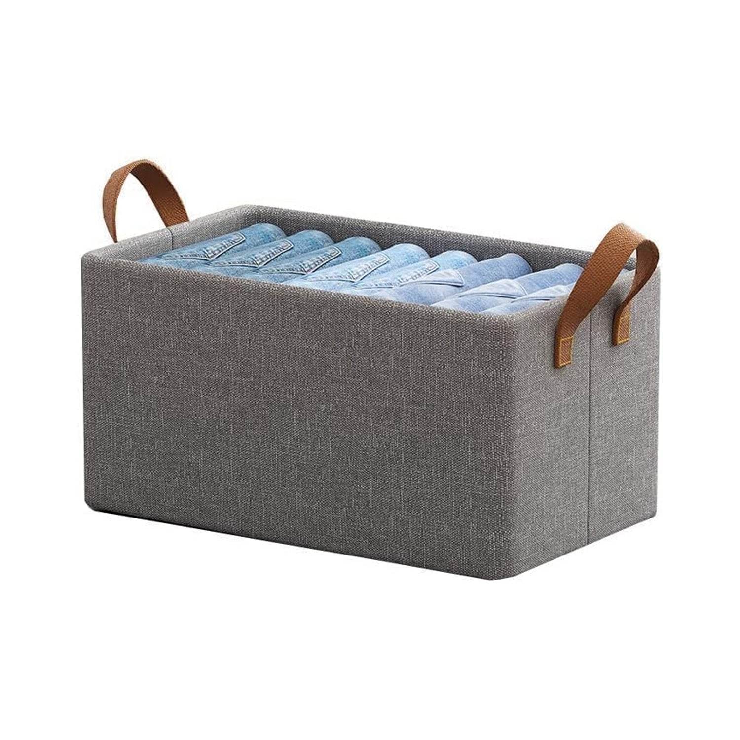 FOLDABLE CLOTH STORAGE BOX WITH HANDLES (47×28 CM) - infinityexculsivestore.com