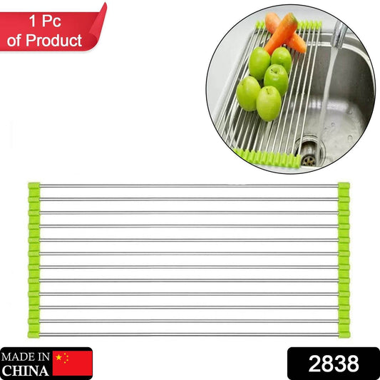 FOLDABLE DRAIN RACK KITCHEN SINK ROLL UP DISH DRYING RACK PORTABLE DISH RACK - infinityexculsivestore.com
