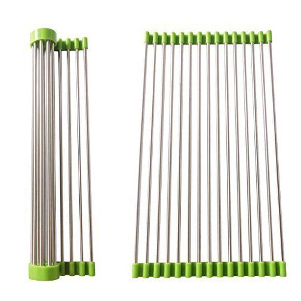 FOLDABLE DRAIN RACK KITCHEN SINK ROLL UP DISH DRYING RACK PORTABLE DISH RACK - infinityexculsivestore.com