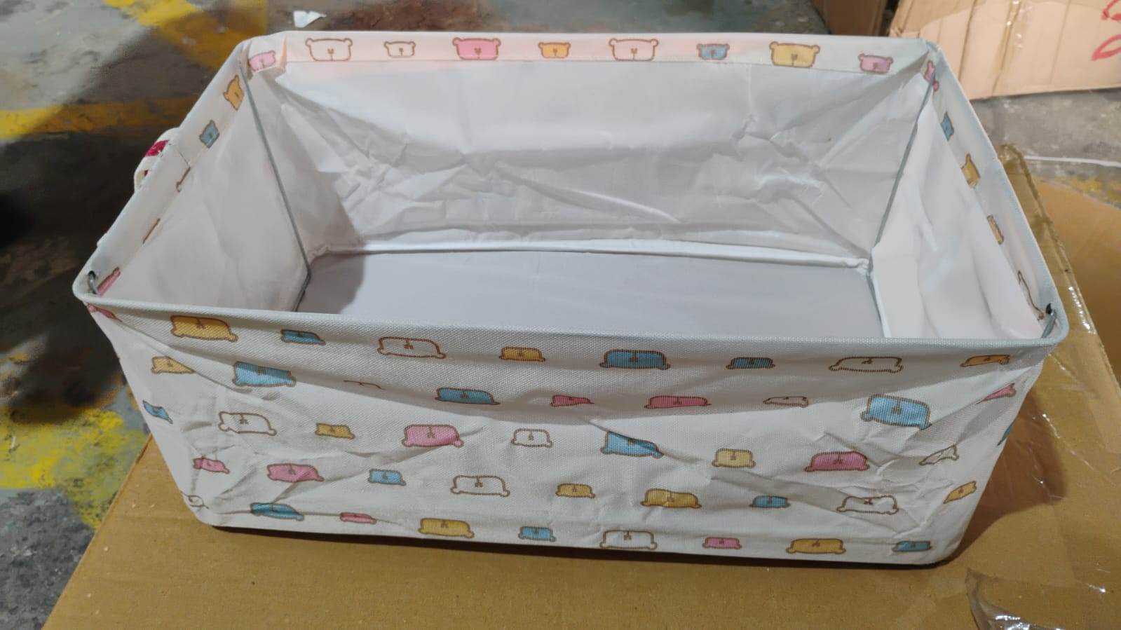 FOLDABLE STORAGE BOX HANDLES, COTTON AND LINEN STORAGE BINS AND BASKETS ORGANIZER FOR NURSERY, CLOSET, BEDROOM, HOME (45 Cm) - infinityexculsivestore.com