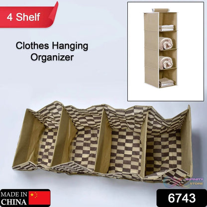 Fabric Hanging 4 - Shelf Closet Cloth Organizer - infinityexculsivestore.com