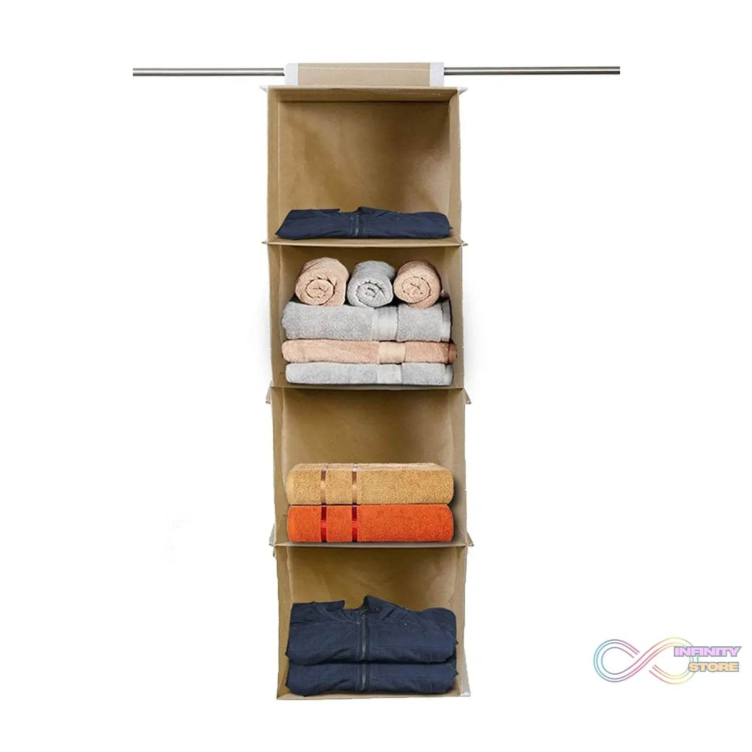 Fabric Hanging 4 - Shelf Closet Cloth Organizer - infinityexculsivestore.com