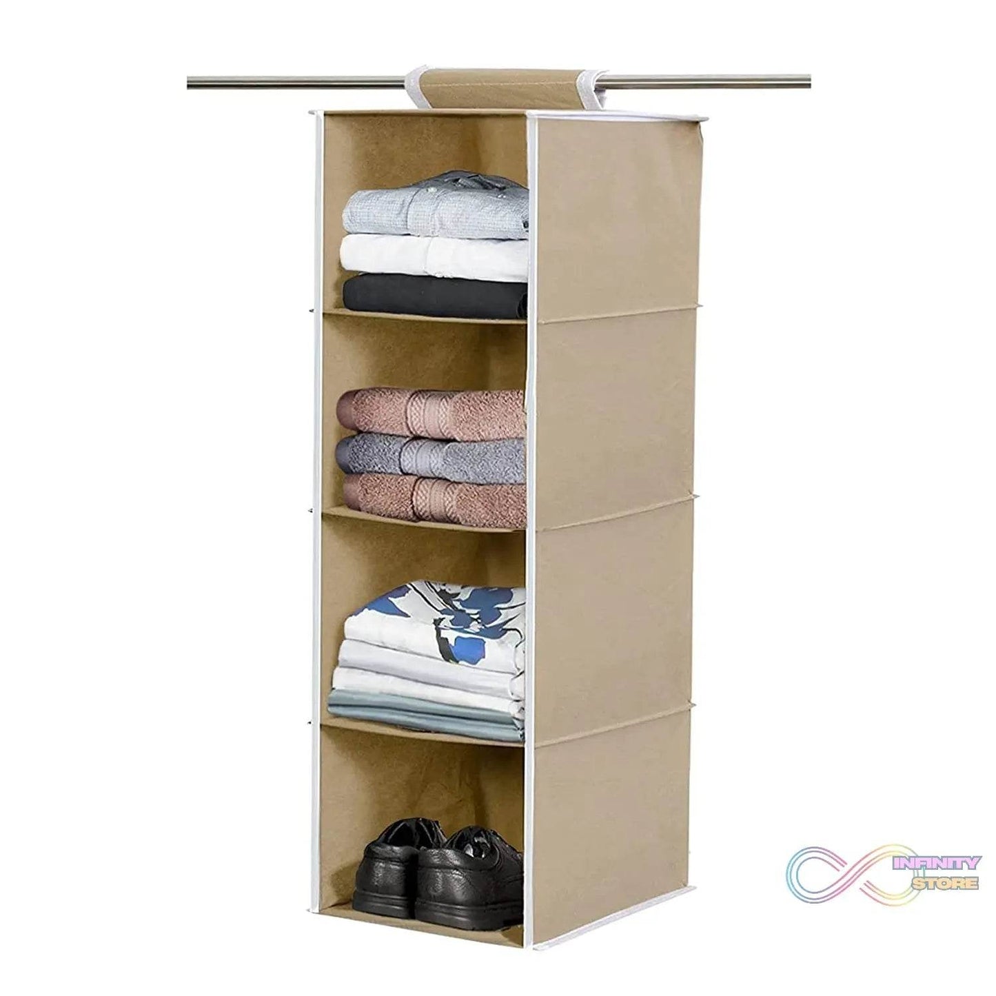 Fabric Hanging 4 - Shelf Closet Cloth Organizer - infinityexculsivestore.com
