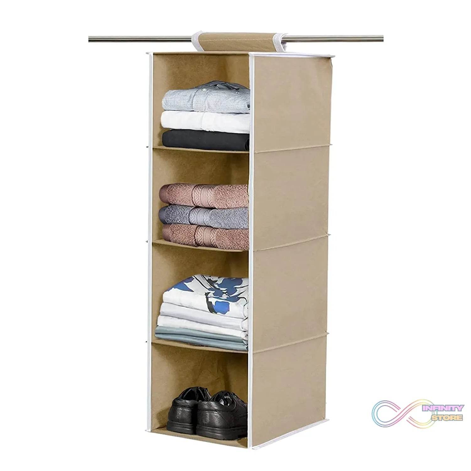Fabric Hanging 4 - Shelf Closet Cloth Organizer - infinityexculsivestore.com